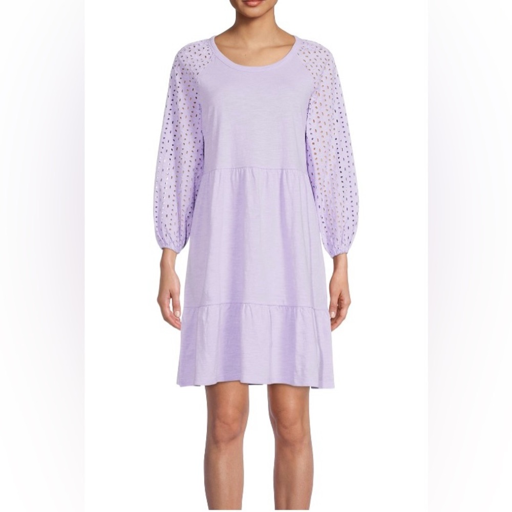 NWT! Time and Tru eyelet sleeved dress in lilac. Sold out on website. Size 22.